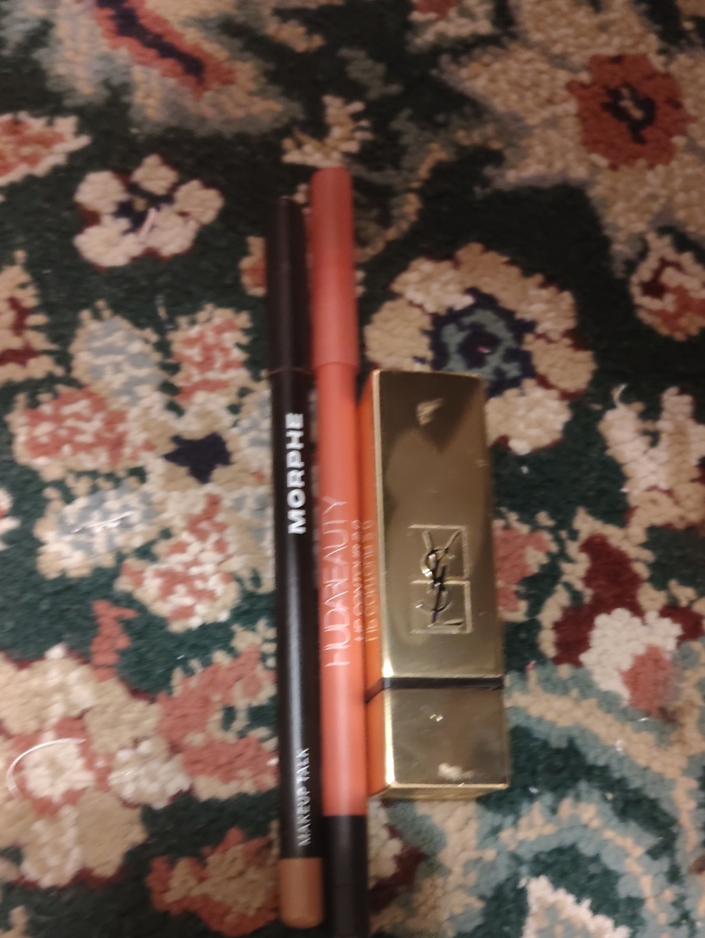 Huda Beauty Lip Contour, Morphie Lip Liner, And Lys Lipstick